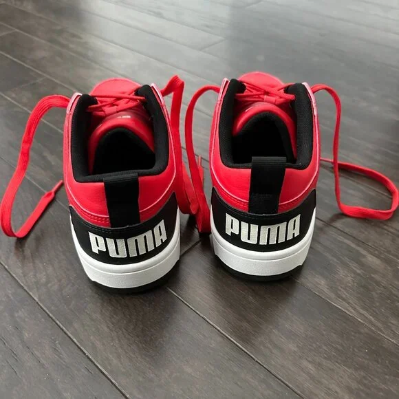 Puma Rebound Layup Lo Red, Black & White US Men's 10.5 Sneakers NWOT - Picture 9 of 12